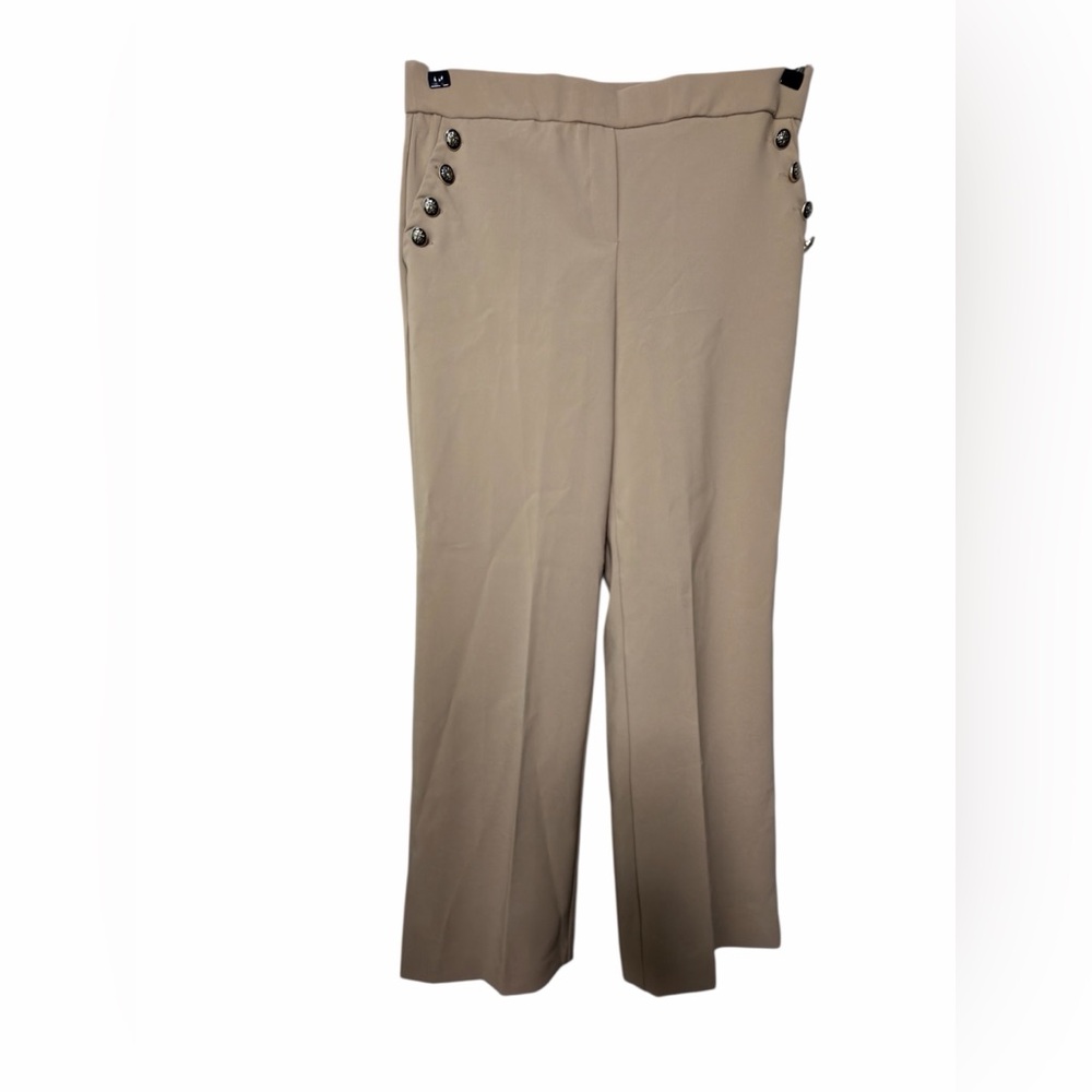 Elegant Wide Leg Beige Pants